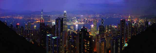 Foto, materieel, vrij, landschap, schilderstuk, bevoorraden foto,Een avond uitzicht van 1 miljoen dollars, Victoria piek, Mt. Taihei, Hong Kong Island, Negen draaken