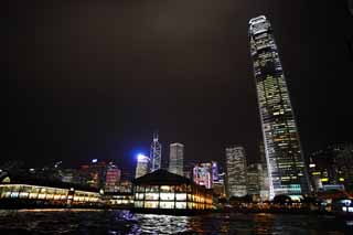 fotografia, materiale, libero il panorama, dipinga, fotografia di scorta,La vista serale di Hong Kong, grattacielo, costruendo, Neon, vista serale