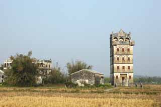 Foto, materieel, vrij, landschap, schilderstuk, bevoorraden foto,Zilicun, De ravages, Beeldhouwkunst, [een stenige lap] Een toren, Ik ben Western-trant