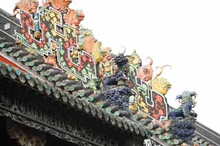 fotografia, materiale, libero il panorama, dipinga, fotografia di scorta,Tempio di clan di Chen, Il cinese edificio di arti industriale e privato, scultura di mattone, meridionale nobile, Decorazione