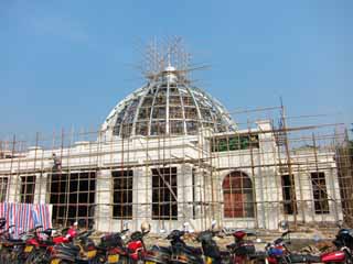 photo,material,free,landscape,picture,stock photo,Creative Commons,A museum of Western Han Museum of the Nanyue King Mausoleum, Under Construction, dome, , 