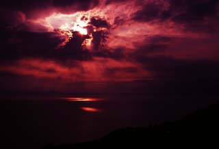 foto,tela,gratis,paisaje,fotografa,idea,Escenario de rojo pasin en la superficie marina., Roca de gato, Hermoso, Nube, Cielo