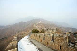 Foto, materieel, vrij, landschap, schilderstuk, bevoorraden foto,Mu Tian Yu Great Wall, Kasteel muur, Uitkijk op een kasteel, De Hsiung-nu, 