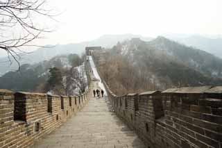 photo,material,free,landscape,picture,stock photo,Creative Commons,Mu Tian Yu Great Wall, castle wall, lookout in a castle, The Hsiung-Nu, 