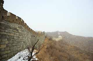 Foto, materieel, vrij, landschap, schilderstuk, bevoorraden foto,Mu Tian Yu Great Wall, Kasteel muur, Uitkijk op een kasteel, De Hsiung-nu, 