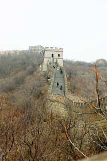 fotografia, material, livra, ajardine, imagine, proveja fotografia,Mu Tian Yu grande parede, parede de castelo, vigia em um castelo, O Hsiung-Nu, 