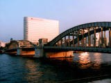 Foto, materieel, vrij, landschap, schilderstuk, bevoorraden foto,Kachidoki Brug in de vroege-avond, Kachidoki, Brug, Drawbridge, 