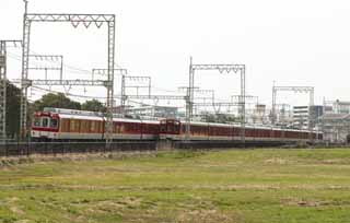 Foto, materiell, befreit, Landschaft, Bild, hat Foto auf Lager,Kintetsu, Zug, Eisenbahn, Fhrte, allgemeinen Unkosten-Draht