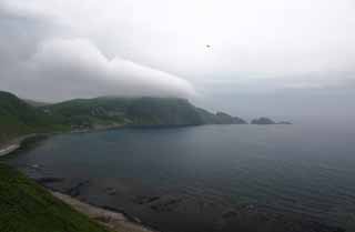 fotografia, materiale, libero il panorama, dipinga, fotografia di scorta,La collina copr con nube, costa, nube, cielo, mare