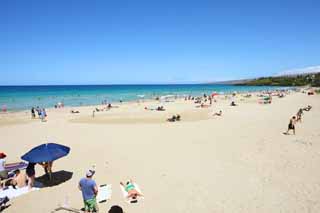 photo, la matire, libre, amnage, dcrivez, photo de la rserve,Hapuna chouent, ciel bleu, Baignade de mer, Bleu, parapluie de plage