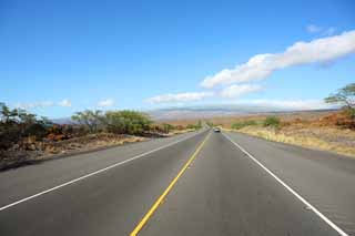 photo,material,free,landscape,picture,stock photo,Creative Commons,The road which opened up lava, highway, Asphalt, Lava, car