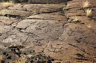 Foto, materiell, befreit, Landschaft, Bild, hat Foto auf Lager,Puako Petroglyph, Lava, Schlieen Sie Kunst ab, Petroglyph, kaha-kii