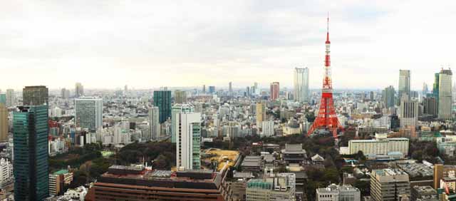 photo,material,free,landscape,picture,stock photo,Creative Commons,Tokyo panorama, building, The downtown area, Tokyo Tower, Toranomon