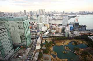 fotografia, materiale, libero il panorama, dipinga, fotografia di scorta,Panorama di Tokio, costruendo, L'area del centro, Un vecchio tappeto erboso villa imperiale giardino di regalo reale, Toyosu