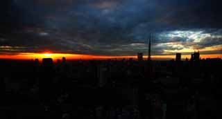 fotografia, materiale, libero il panorama, dipinga, fotografia di scorta,Una citt della fine, costruendo, L'area del centro, Torre di Tokio, Toranomon