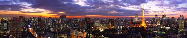 foto,tela,gratis,paisaje,fotografa,idea,Vista de noche de Tokio, Edificio, La rea del centro de la ciudad, Tokyo Tower, Puesta de sol