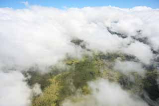 photo,material,free,landscape,picture,stock photo,Creative Commons,Hawaii Island aerial photography, cloud, forest, grassy plain, airport