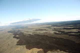 Foto, materieel, vrij, landschap, schilderstuk, bevoorraden foto,Hawaii Eiland luchtfotografie, Lava, Dode boom, Krak in ht gemaald, Woestijn