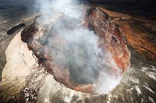 photo,material,free,landscape,picture,stock photo,Creative Commons,Mt. Kilauea, Lava, The crater, Puu Oo, Smoke