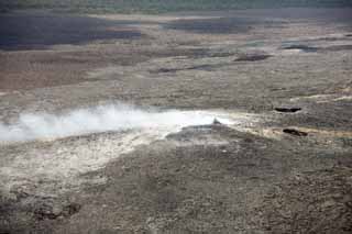 Foto, materieel, vrij, landschap, schilderstuk, bevoorraden foto,Hawaii Eiland luchtfotografie, Lava, De krater, Krak in ht gemaald, Woestijn