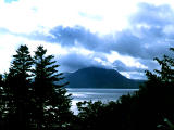 fotografia, materiale, libero il panorama, dipinga, fotografia di scorta,Lago oltre alberi, Shikotsu, lago, Hokkaid?, 