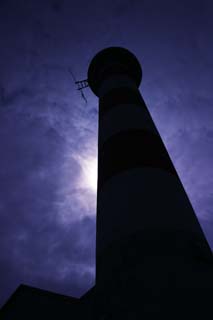 fotografia, materiale, libero il panorama, dipinga, fotografia di scorta,Tempo roteato dal faro, faro, nube, sole, silhouette