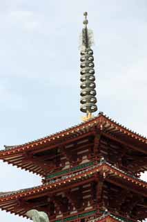 photo,material,free,landscape,picture,stock photo,Creative Commons,Shitennoji Temple five-story pagoda, , , , 