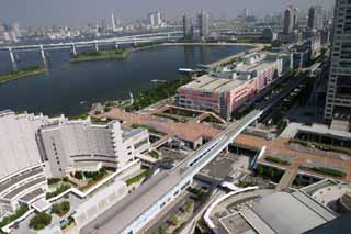 photo, la matire, libre, amnage, dcrivez, photo de la rserve,Odaiba, Odaiba, Yurikamome rglent, construire, cte