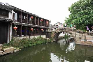 photo,material,free,landscape,picture,stock photo,Creative Commons,Zhouzhuang twin bridge, , , , 