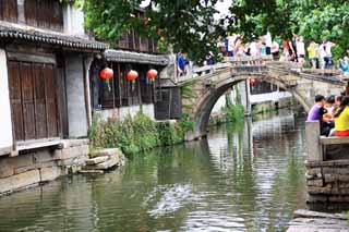 Foto, materiell, befreit, Landschaft, Bild, hat Foto auf Lager,Zhouzhuang/Brcke, , , , 