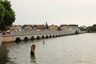 photo,material,free,landscape,picture,stock photo,Creative Commons,Zhouzhuang all Fu Bridge, , , , 