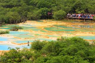 photo,material,free,landscape,picture,stock photo,Creative Commons,Huanglong five colors pond, , , , 