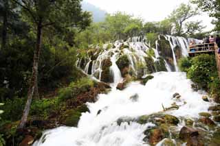 fotografia, materiale, libero il panorama, dipinga, fotografia di scorta,Jiuzhaigou TatsukiTadashi cascata, , , , 