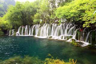 fotografia, materiale, libero il panorama, dipinga, fotografia di scorta,Jiuzhaigou Yatakeumi cascata, , , , 