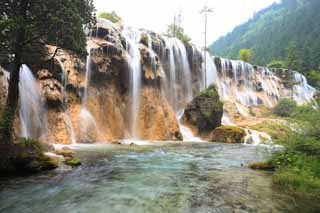 photo,material,free,landscape,picture,stock photo,Creative Commons,Jiuzhaigou Chintamanada Waterfall, , , , 