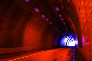 photo,material,free,landscape,picture,stock photo,Creative Commons,Craving for the exit, tunnel, sodium lamp, red, exit