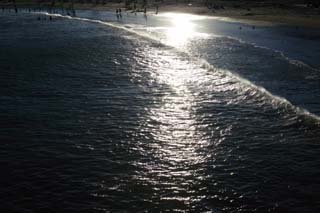 photo,material,free,landscape,picture,stock photo,Creative Commons,Seaside resort in evening, sandy beach, wave, It glitters, beach