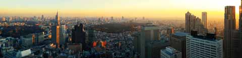 fotografia, materiale, libero il panorama, dipinga, fotografia di scorta,Una vista panoramica del tramonto Shinjuku, , , , 