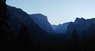 Foto, materiell, befreit, Landschaft, Bild, hat Foto auf Lager,Tagesanbruch von yosemite, Klippe, Der Tagesanbruch, Tal, Panoramcomposition