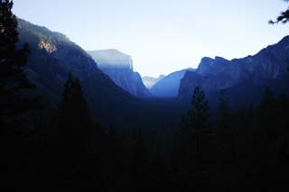 Foto, materiell, befreit, Landschaft, Bild, hat Foto auf Lager,Tagesanbruch von yosemite, Klippe, Der Tagesanbruch, Tal, YOSEMITE