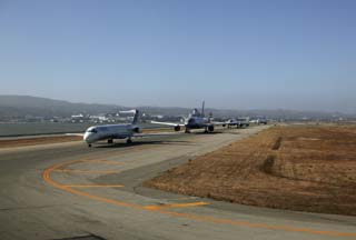 fotografia, materiale, libero il panorama, dipinga, fotografia di scorta,Prenda via aspettando, aeroplano, aeroporto, piano di scorrimento, decollo