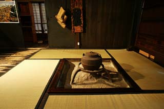 photo,material,free,landscape,picture,stock photo,Creative Commons,Room in hearth, Japanese-style room, iron kettle, Ash, 