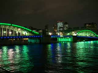 photo,material,free,landscape,picture,stock photo,Creative Commons,The Night of the Kachidoki Bridge, , , , 