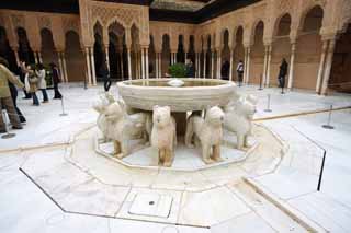 Foto, materieel, vrij, landschap, schilderstuk, bevoorraden foto,Alhambra Lion patio, , , , 