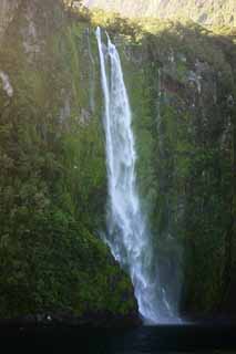 photo,material,free,landscape,picture,stock photo,Creative Commons,Milford Sound Stalin Waterfalls, , , , 