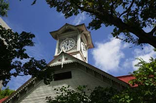 photo,material,free,landscape,picture,stock photo,Creative Commons,Sapporo clock tower, clock tower, clock, sightseeing spot, Sapporo