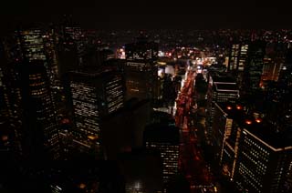 Foto, materieel, vrij, landschap, schilderstuk, bevoorraden foto,Schitteren van Shinjuku, Gebouw, Sluitlamp, Illumineringen, Illuminering