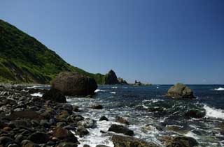 fotografia, materiale, libero il panorama, dipinga, fotografia di scorta,Il mare di un pellegrinaggio, rupe, La spiaggia, pietra, onda