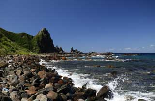 photo,material,free,landscape,picture,stock photo,Creative Commons,The sea of a pilgrimage, cliff, The shore, rock, wave