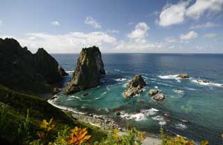 photo,material,free,landscape,picture,stock photo,Creative Commons,Island Takeshi will Coast of a superb view, cliff, The shore, rock, wave